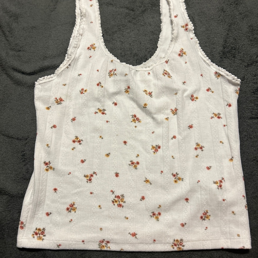 Ambiance White Floral Tank Top